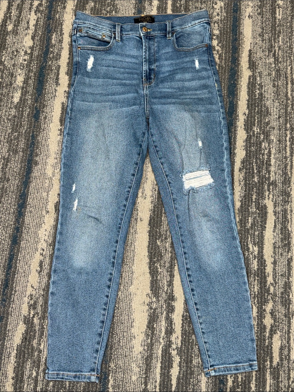 Size 10 / 30 RACHEL Rachel Roy Light Blue Skinny Distressed Jeans